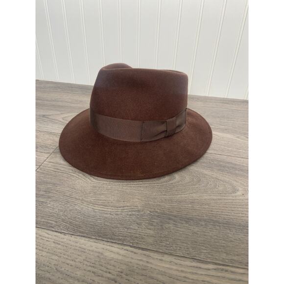 Fedora Hat 100% Wool Brown, 7" Made In USA Indiana Jones - Picture 1 of 4